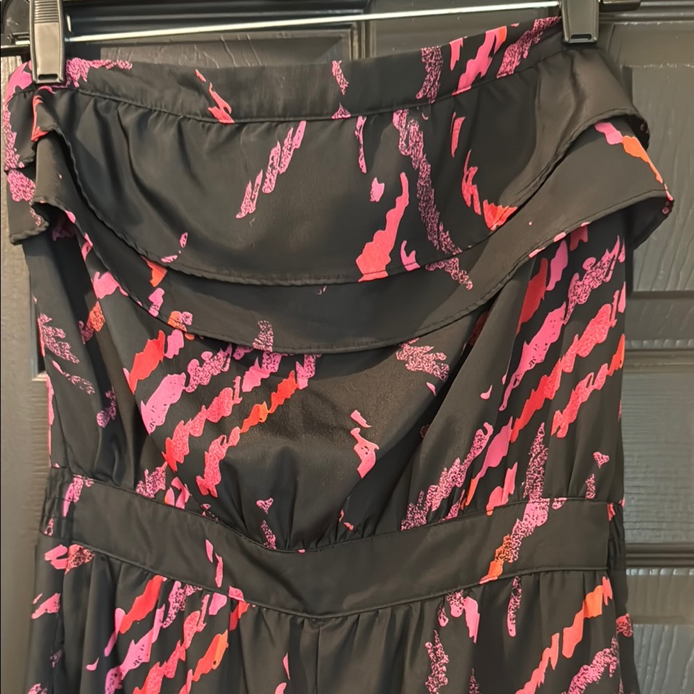 Black + Hot Pink 80s Style Patterned Jumpsuit